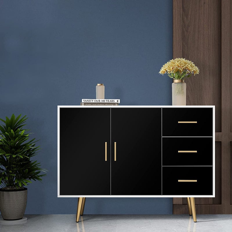 practicalWs 15.7 inch x 590.5 inch Solid Color Black Wallpaper Self Adhesive Removeable Contact Paper for Home Decoration Easy to Install Peel and Stick Wallpaper - Image 3